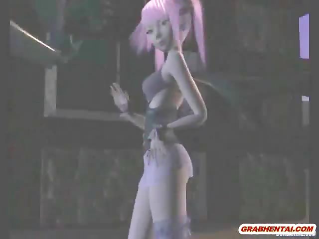 Cute 3D anime batgirl sucking cock